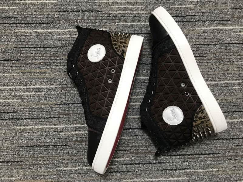 Christian Louboutin Sneakers High Top Coffee Black Men Women 8