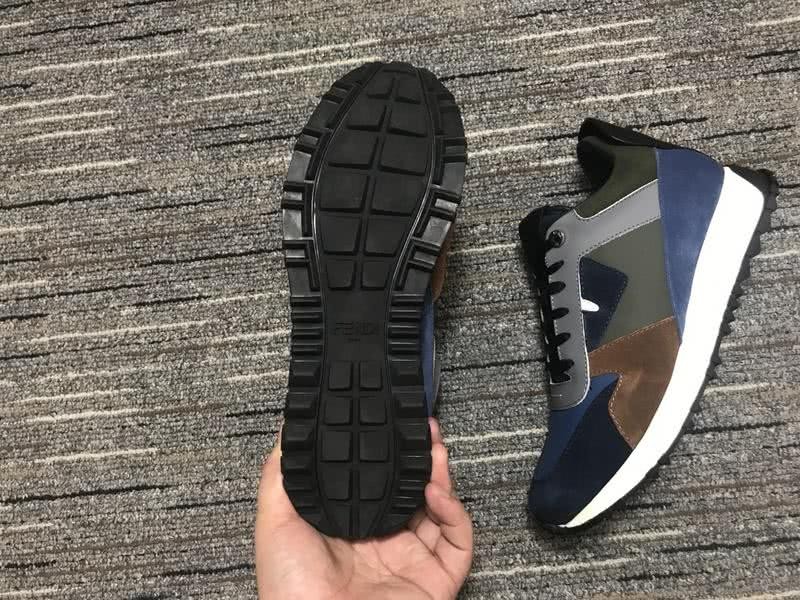 Fendi Sneakers Blue Grey Green And Coffee Men Women 4