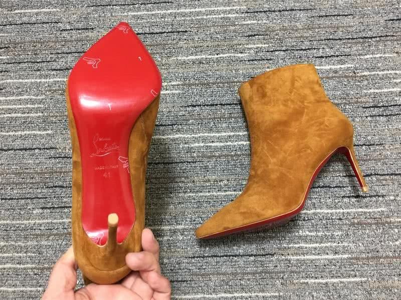 Christian Louboutin Boots High Heels Suede Yellow Women 6
