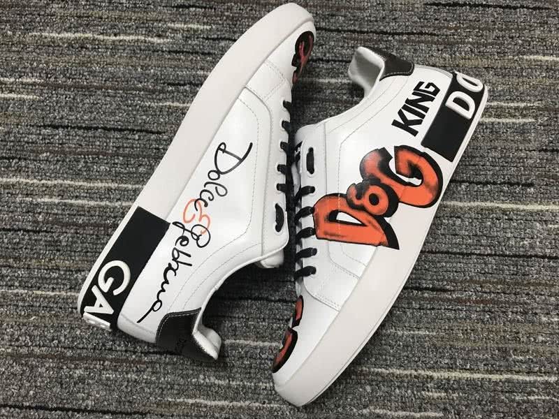 Dolce&Gabbana Portofino Sneakers White Orange And Black Men Women 3