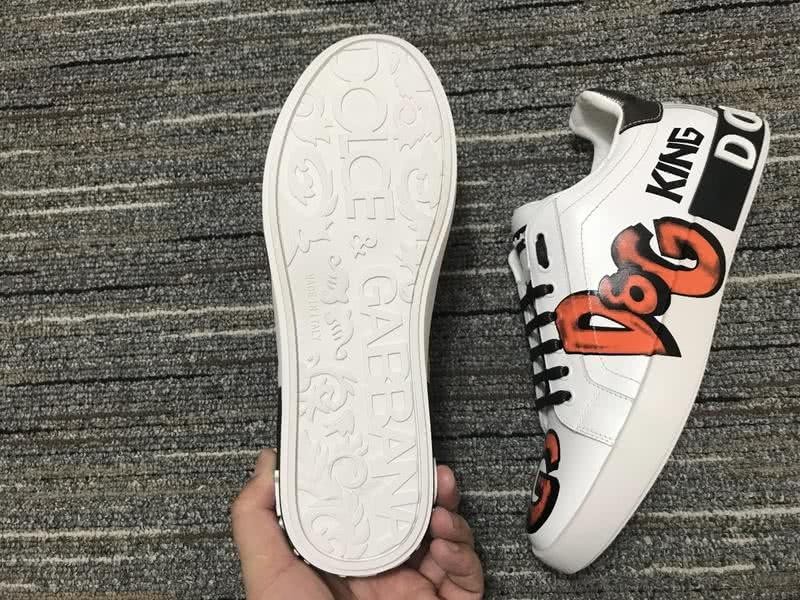 Dolce&Gabbana Portofino Sneakers White Orange And Black Men Women 5