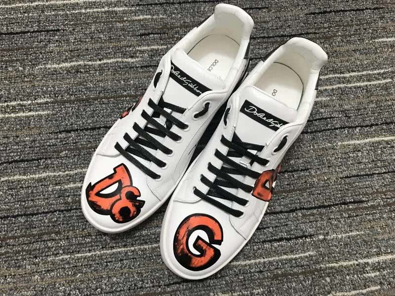 Dolce&Gabbana Portofino Sneakers White Orange And Black Men Women 1