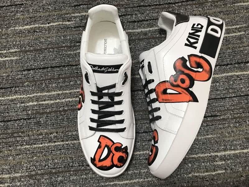 Dolce&Gabbana Portofino Sneakers White Orange And Black Men Women 8