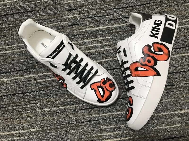 Dolce&Gabbana Portofino Sneakers White Orange And Black Men Women 9