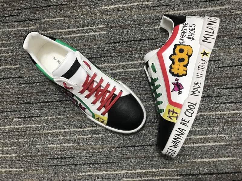Dolce&Gabbana Portofino Sneakers White Black Red And Green Men Women 2