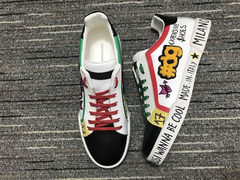 Dolce&Gabbana Portofino Sneakers White Black Red And Green Men Women 9