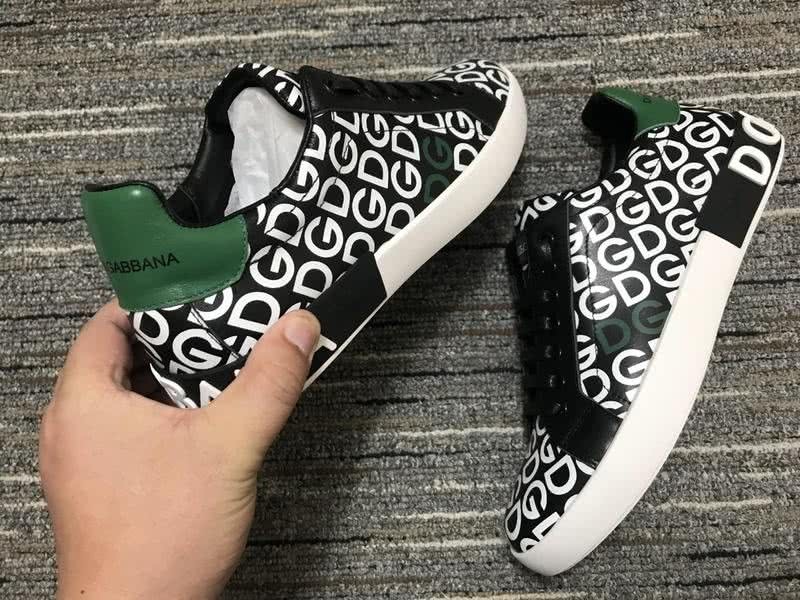Dolce&Gabbana Portofino Sneakers Black White And Green Men Women 2