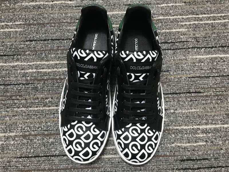 Dolce&Gabbana Portofino Sneakers Black White And Green Men Women 5