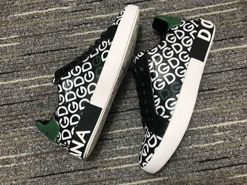 Dolce&Gabbana Portofino Sneakers Black White And Green Men Women 8