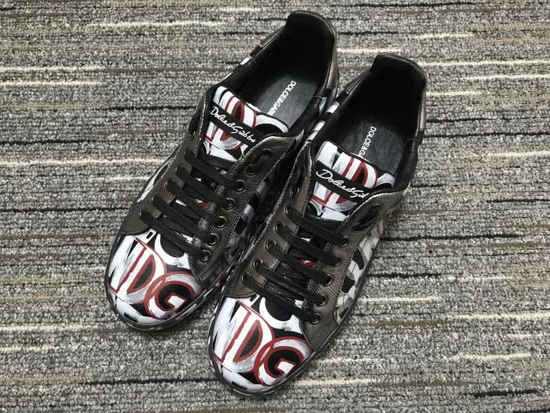 Dolce&Gabbana Portofino Sneakers Black White And Red Men Women 1
