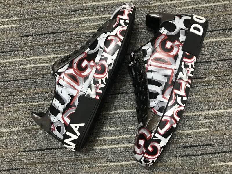 Dolce&Gabbana Portofino Sneakers Black White And Red Men Women 8