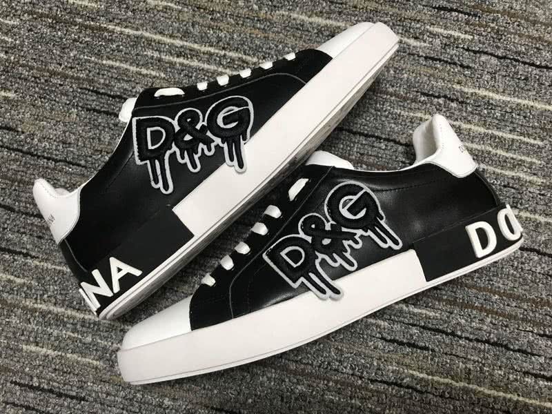 Dolce&Gabbana Portofino Sneakers Black White Men Women 4