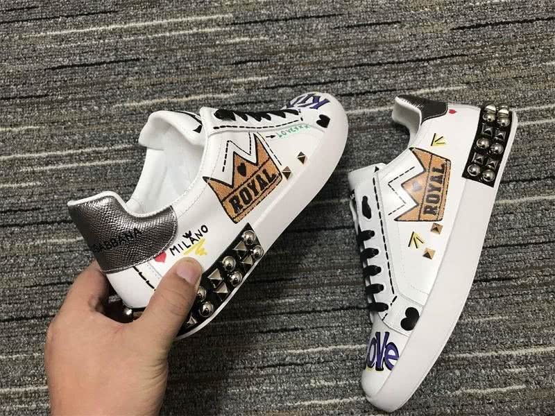Dolce&Gabbana Portofino Sneakers White Black And Purple Men Women 2