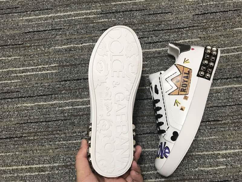 Dolce&Gabbana Portofino Sneakers White Black And Purple Men Women 3