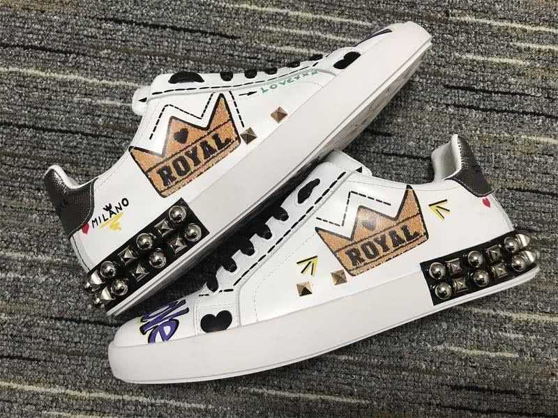 Dolce&Gabbana Portofino Sneakers White Black And Purple Men Women 4