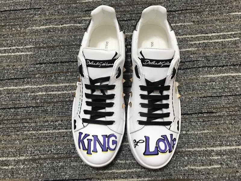 Dolce&Gabbana Portofino Sneakers White Black And Purple Men Women 5