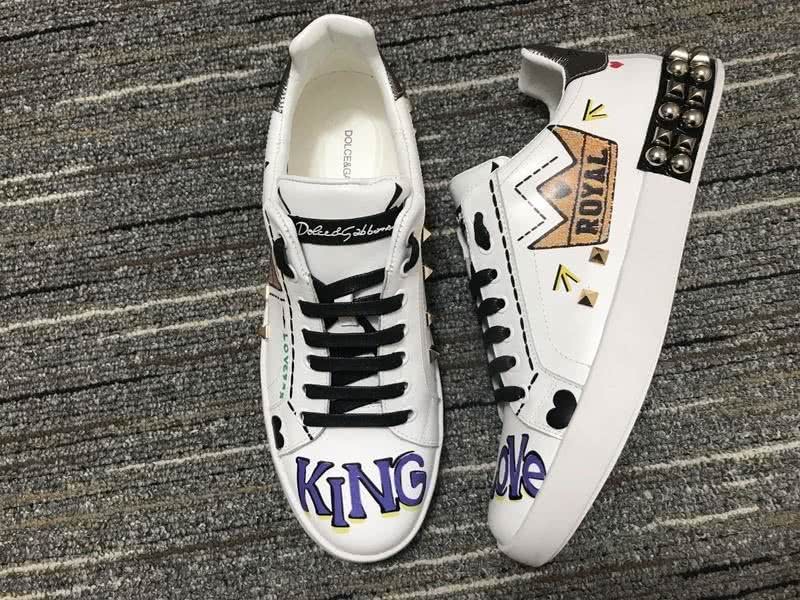 Dolce&Gabbana Portofino Sneakers White Black And Purple Men Women 6
