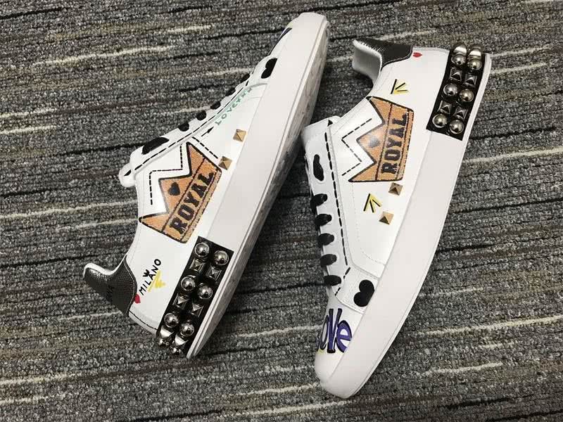 Dolce&Gabbana Portofino Sneakers White Black And Purple Men Women 8