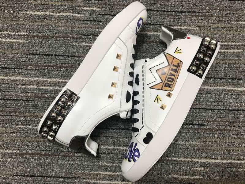 Dolce&Gabbana Portofino Sneakers White Black And Purple Men Women 9