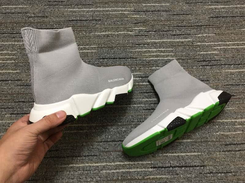 Balenciaga Speed Trainers Grey White And Green Sneakers Men Women 5