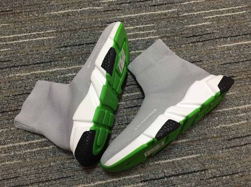 Balenciaga Speed Trainers Grey White And Green Sneakers Men Women 7