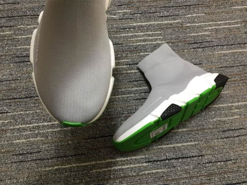 Balenciaga Speed Trainers Grey White And Green Sneakers Men Women 9