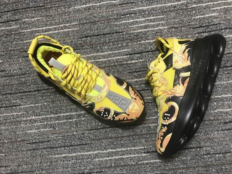 Versace Sneakers High Quality Yellow Black Men Women 7
