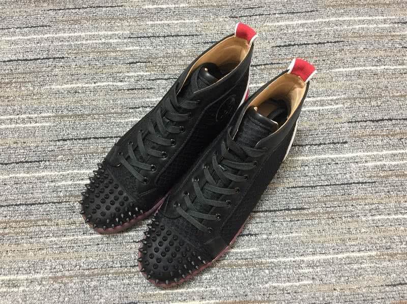 Christian Louboutin Sneakers High Top Black Red Men Women 2