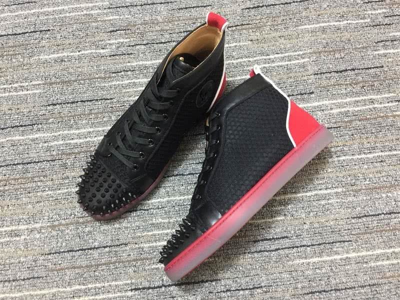 Christian Louboutin Sneakers High Top Black Red Men Women 1