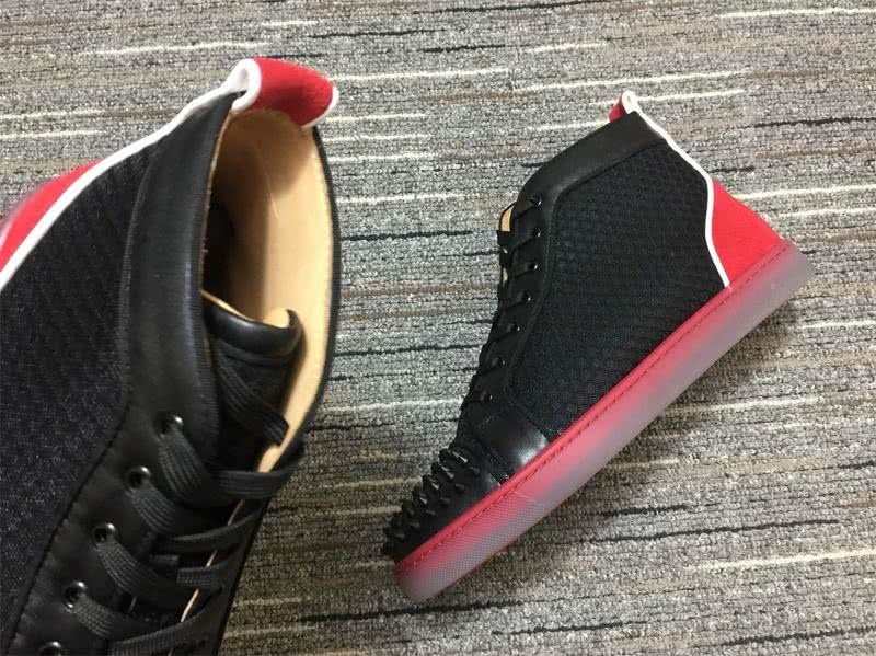 Christian Louboutin Sneakers High Top Black Red Men Women 8