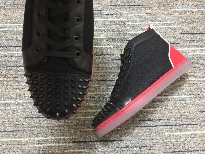Christian Louboutin Sneakers High Top Black Red Men Women 9