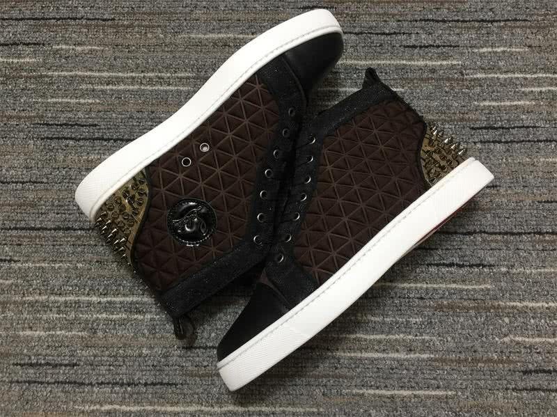 Christian Louboutin Low Spikes Coffee Black Men Women 4