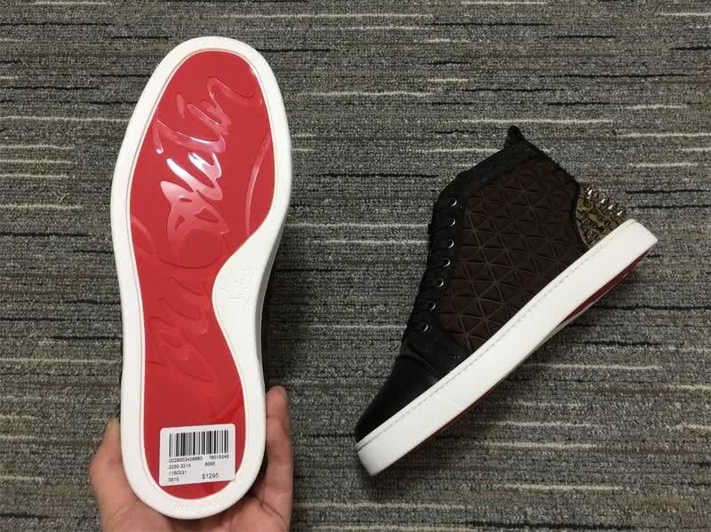 Christian Louboutin Low Spikes Coffee Black Men Women 6