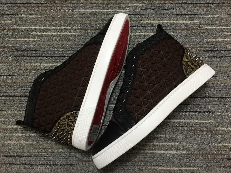 Christian Louboutin Low Spikes Coffee Black Men Women 7
