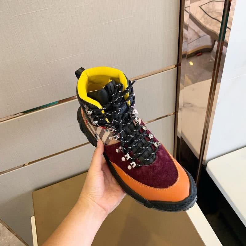 Burberry Sneakers Top Quality High Top Orange Wine Black Yellow Men 4