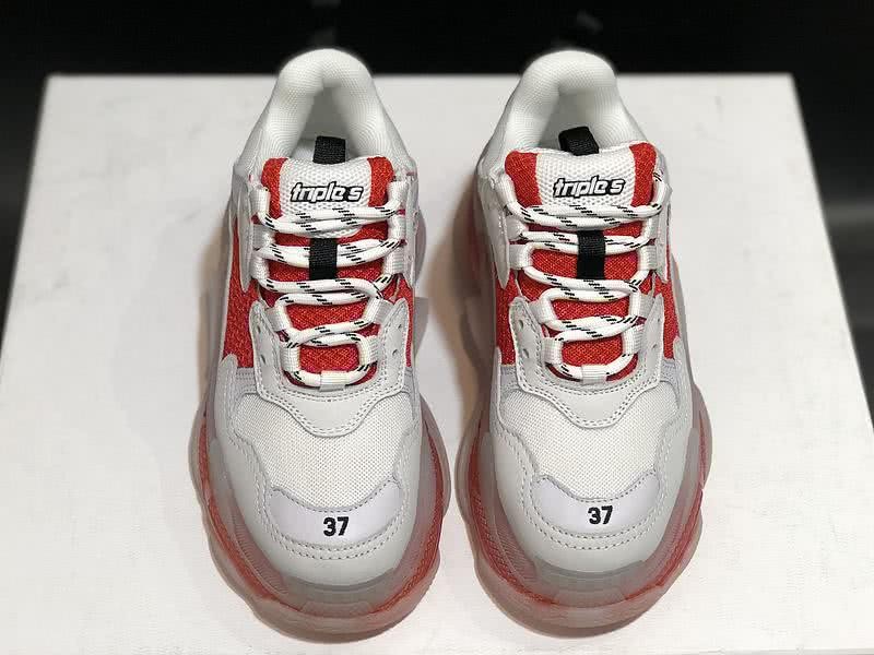 Balenciaga Triple S Sports Shoes Air White Red Men Women 3