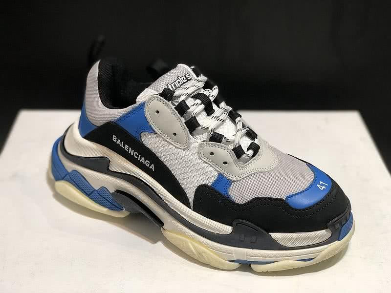 Balenciaga Triple S Sports Shoes White Black Blue Men Women 2