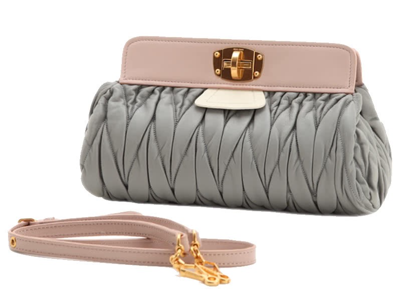 Miu Miu Matelasse Oversized Convertible Clutch Grey 5