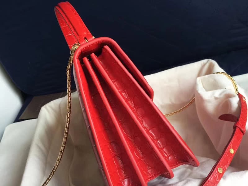 Bvlgari Flap Cover Serpenti Forever 20cm Croco Red 6