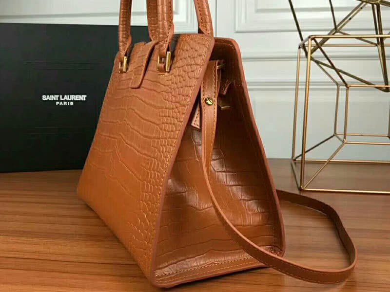 Saint Laurent Cabas Ysl Small In Smooth Leather Brown 4