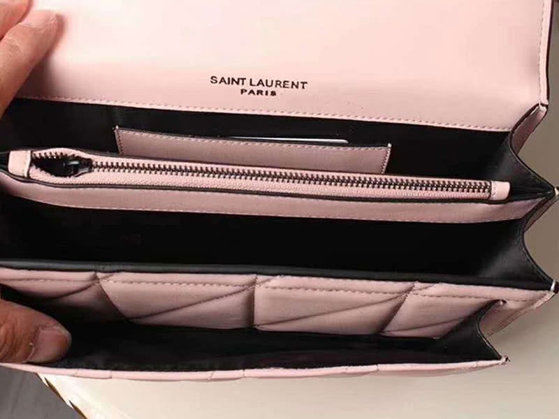 Saint Laurent Jamie Medium Carre Rive In Clafskin Pink 8