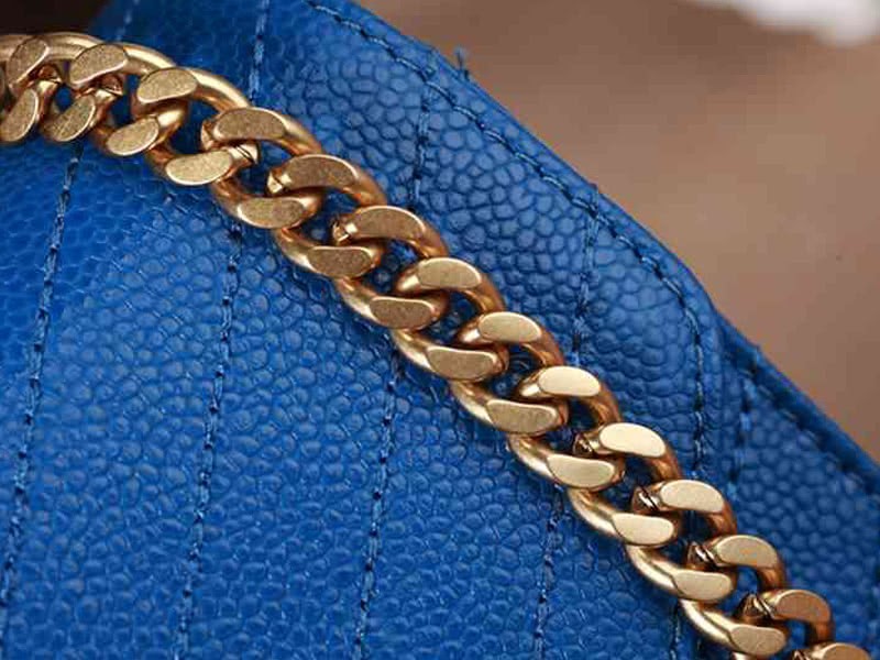 Ysl Small Monogramme Satchel Blue Grain Textured Matelasse Leather 6
