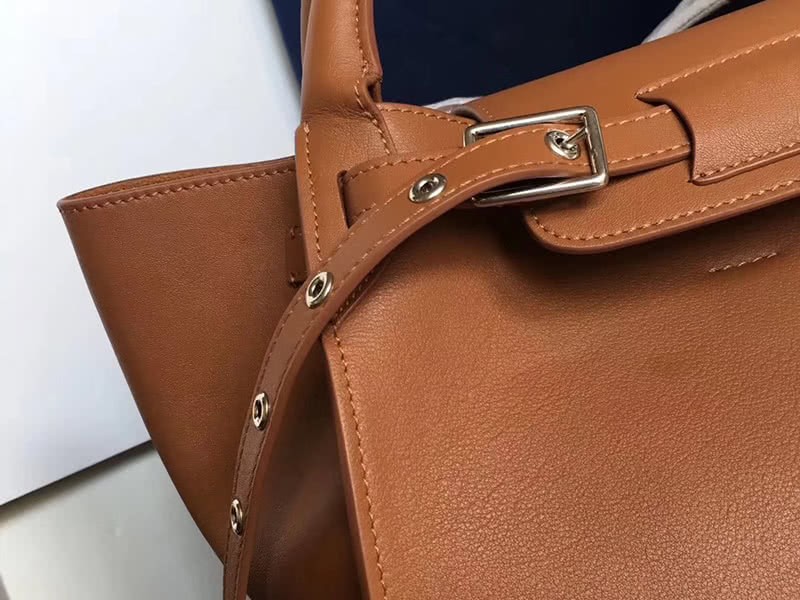 Celine Small Big Bag With Long Strap In Supple Grained Calfskin Camel 5