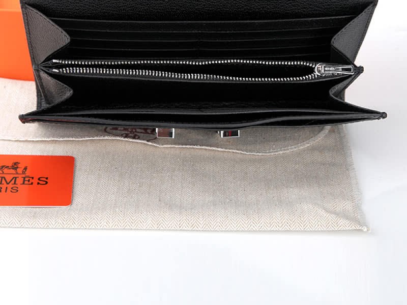 Hermes Epsom Original Calfskin Constance Long Wallet Black 5