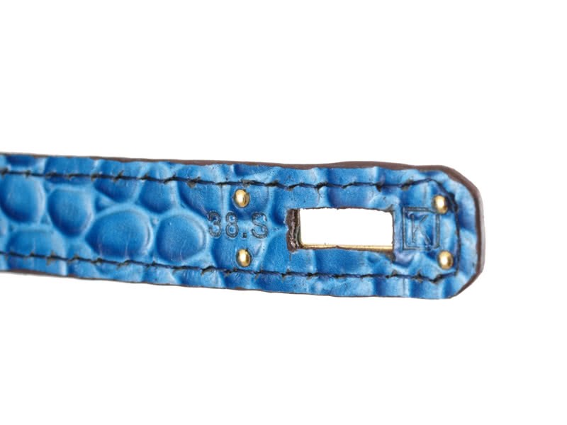 Hermes Matte Kelly Pochette Crocodile Blue Roi 8