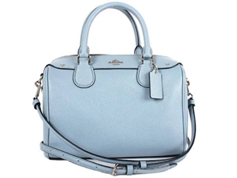Coach Mini Bennett Crossbody Satchel Crossgrain Leather Blue 1