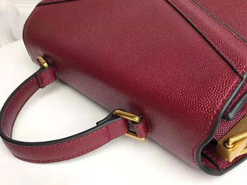 Saint Laurent Cassandra Top Handle Medium Bag In Grain Leather Burgundy 6