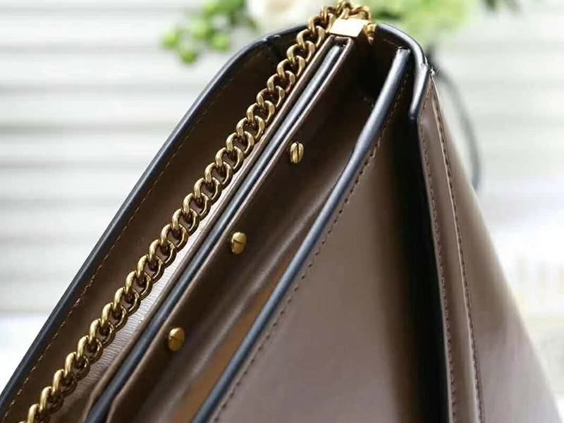 Saint Laurent Cassandra Monogram Clasp Bag Calfskin Brown 7