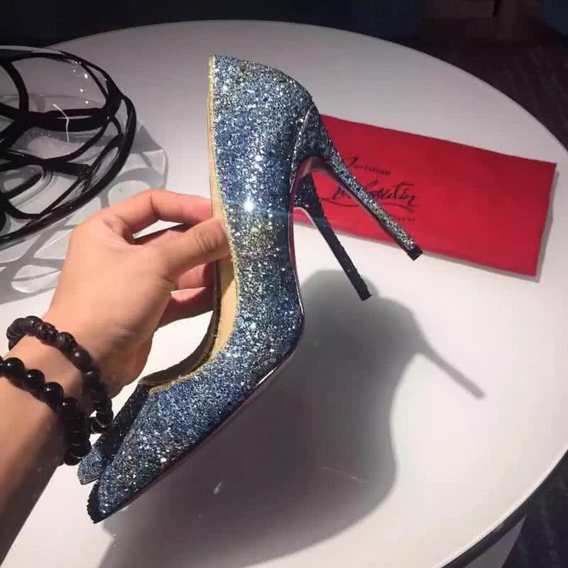 Christian Louboutin High Heels Blue Glitter 8