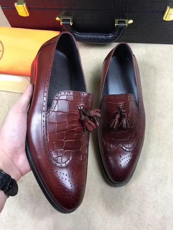 Hermes Fashion Comfortable Sports Shoes Cowhide Wine Red Men 8